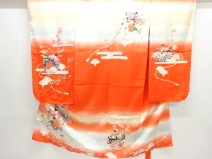 糸巻きに草花模様子供着物